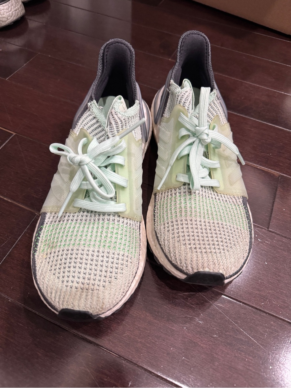 Adidas Light Green Ultra Boost Athletic Sneakers